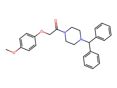 1-(4-Benzhydrylpiperazin-1-yl)-2-(4-methoxyphenoxy)ethanone structure