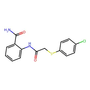 2-[[2-(4-Chlorophenyl)sulfanylacetyl]amino]benzamide structure