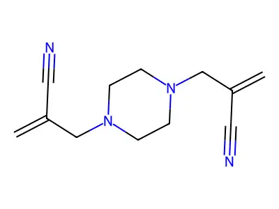 2,2'-[Piperazine-1,4-diylbis(methylene)]di(prop-2-enenitrile) structure