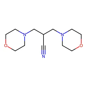 3-Morpholin-4-yl-2-(morpholin-4-ylmethyl)propanenitrile structure