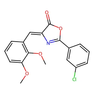 (4Z)-2-(3-chlorophenyl)-4-[(2,3-dimethoxyphenyl)methylidene]-1,3-oxazol-5-one structure