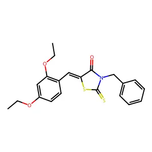 (5Z)-3-benzyl-5-(2,4-diethoxybenzylidene)-2-thioxo-1,3-thiazolidin-4-one structure