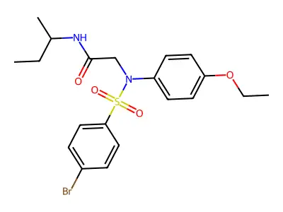 2-(N-(4-bromophenyl)sulfonyl-4-ethoxyanilino)-N-butan-2-ylacetamide structure