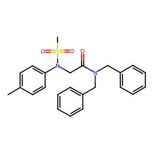 N,N-dibenzyl-2-(4-methyl-N-methylsulfonylanilino)acetamide structure
