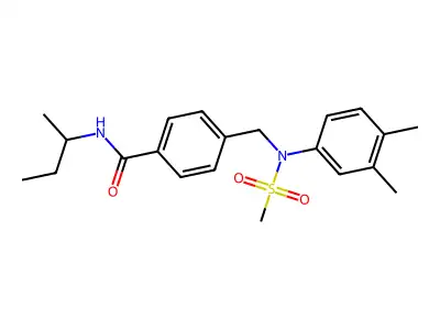 N-butan-2-yl-4-[(3,4-dimethyl-N-methylsulfonylanilino)methyl]benzamide structure