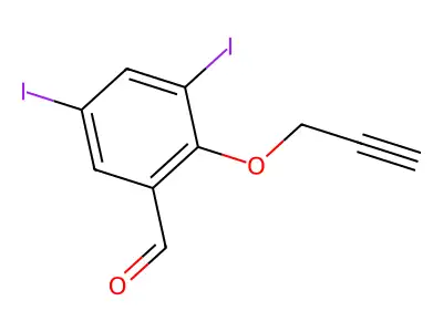3,5-Diiodo-2-(prop-2-yn-1-yloxy)benzaldehyde structure