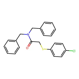 N,N-dibenzyl-2-(4-chlorophenyl)sulfanylacetamide structure