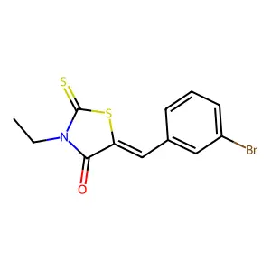 (5E)-5-[(3-bromophenyl)methylidene]-3-ethyl-2-sulfanylidene-1,3-thiazolidin-4-one structure