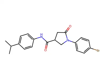 1-(4-bromophenyl)-5-oxo-N-(4-propan-2-ylphenyl)pyrrolidine-3-carboxamide structure