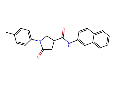 1-(4-methylphenyl)-N-naphthalen-2-yl-5-oxopyrrolidine-3-carboxamide structure
