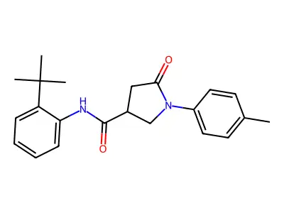 N-(2-tert-butylphenyl)-1-(4-methylphenyl)-5-oxopyrrolidine-3-carboxamide structure