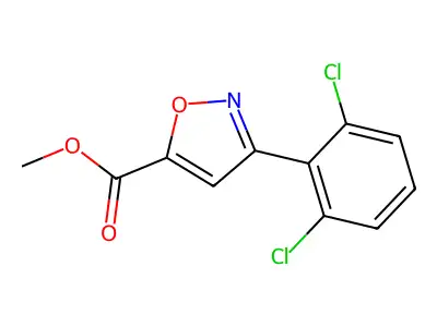 5-Isoxazolecarboxylic acid, 3-(2,6-dichlorophenyl)-, methyl ester structure