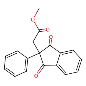 methyl (1,3-dioxo-2-phenyl-2,3-dihydro-1H-inden-2-yl)acetate structure
