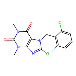 8-chloro-7-(2-chloro-6-fluorobenzyl)-1,3-dimethyl-1H-purine-2,6(3H,7H)-dione structure