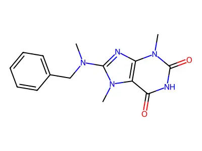 8-(Benzyl(methyl)amino)-3,7-dimethyl-3,7-dihydro-1H-purine-2,6-dione structure