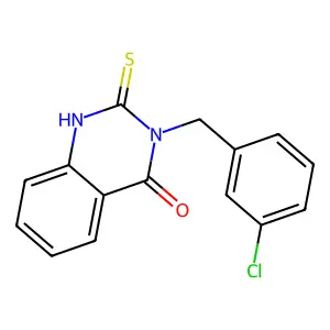 3-(3-chlorobenzyl)-2-thioxo-2,3-dihydroquinazolin-4(1H)-one structure