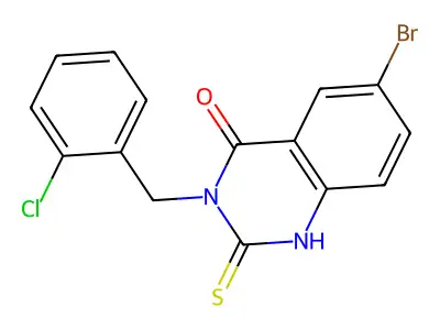 6-Bromo-3-[(2-chlorophenyl)methyl]-2-sulfanyl-3,4-dihydroquinazolin-4-one structure