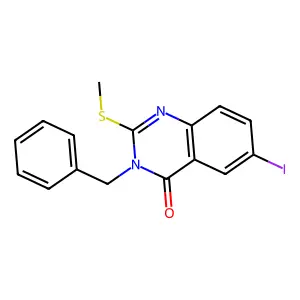 3-benzyl-6-iodo-2-(methylsulfanyl)quinazolin-4(3H)-one structure