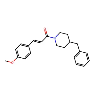 (E)-1-(4-benzylpiperidin-1-yl)-3-(4-methoxyphenyl)prop-2-en-1-one structure