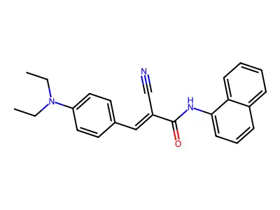 (E)-2-cyano-3-[4-(diethylamino)phenyl]-N-naphthalen-1-ylprop-2-enamide structure