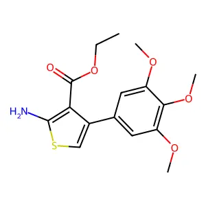 Ethyl 2-amino-4-(3,4,5-trimethoxyphenyl)-3-thiophenecarboxylate structure
