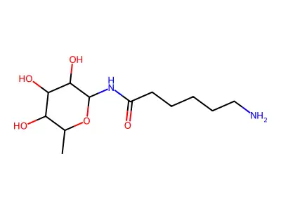 N-(epsilon-Aminocaproyl)-beta-L-fucopyranosylamine structure