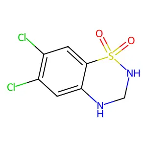 2H-1,2,4-Benzothiadiazine, 6,7-dichloro-3,4-dihydro-, 1,1-dioxide structure