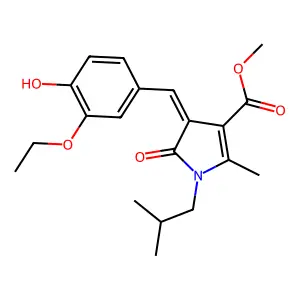 (Z)-methyl 4-(3-ethoxy-4-hydroxybenzylidene)-1-isobutyl-2-methyl-5-oxo-4,5-dihydro-1H-pyrrole-3-carboxylate structure