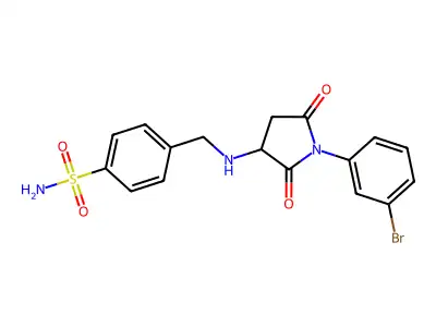 4-({[1-(3-Bromophenyl)-2,5-dioxopyrrolidin-3-yl]amino}methyl)benzenesulfonamide structure