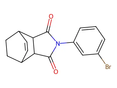 2-(3-bromophenyl)-3a,4,7,7a-tetrahydro-1H-4,7-ethanoisoindole-1,3(2H)-dione structure
