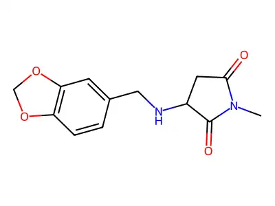 3-(1,3-Benzodioxol-5-ylmethylamino)-1-methylpyrrolidine-2,5-dione structure