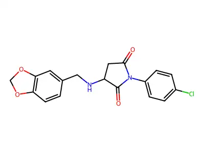 3-(1,3-Benzodioxol-5-ylmethylamino)-1-(4-chlorophenyl)pyrrolidine-2,5-dione structure