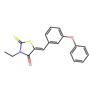 3-ethyl-5-[(3-phenoxyphenyl)methylidene]-2-sulfanylidene-1,3-thiazolidin-4-one structure