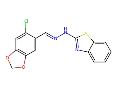 6-Chloro-1,3-benzodioxole-5-carboxaldehyde 2-(2-benzothiazolyl)hydrazone structure