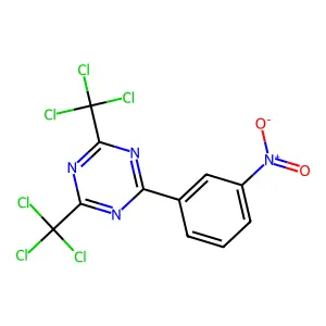 2-(3-Nitrophenyl)-4,6-bis(trichloromethyl)-1,3,5-triazine structure