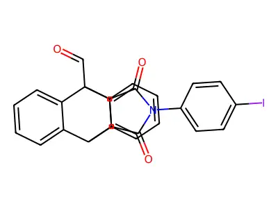 17-(4-iodophenyl)-16,18-dioxo-17-azapentacyclo[6.6.5.0~2,7~.0~9,14~.0~15,19~]nonadeca-2,4,6,9,11,13-hexaene-1-carbaldehyde structure