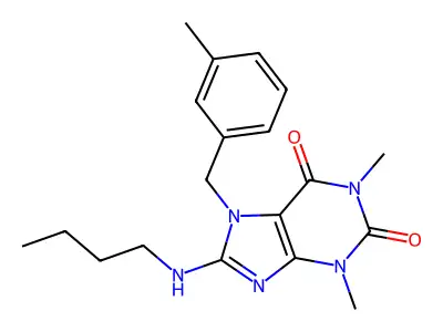 8-(butylamino)-1,3-dimethyl-7-(3-methylbenzyl)-1H-purine-2,6(3H,7H)-dione structure