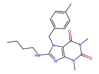 8-(Butylamino)-1,3-dimethyl-7-[(4-methylphenyl)methyl]purine-2,6-dione structure