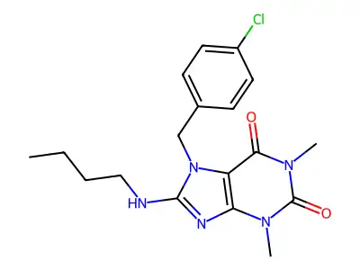 8-(butylamino)-7-(4-chlorobenzyl)-1,3-dimethyl-3,7-dihydro-1H-purine-2,6-dione structure