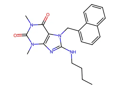 8-(Butylamino)-1,3-dimethyl-7-(1-naphthylmethyl)-3,7-dihydro-1H-purine-2,6-dione structure