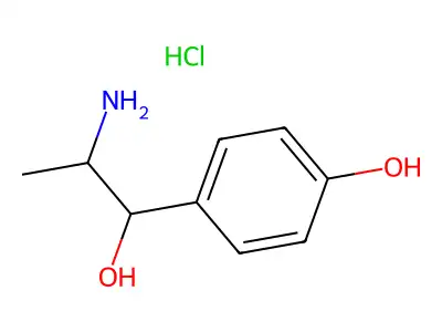 Benzenemethanol, alpha-(1-aminoethyl)-4-hydroxy-, hydrochloride (1:1) structure