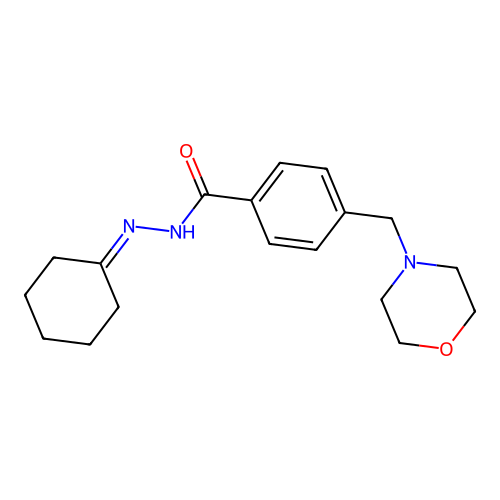 N'-cyclohexylidene-4-(morpholin-4-ylmethyl)benzohydrazide structure