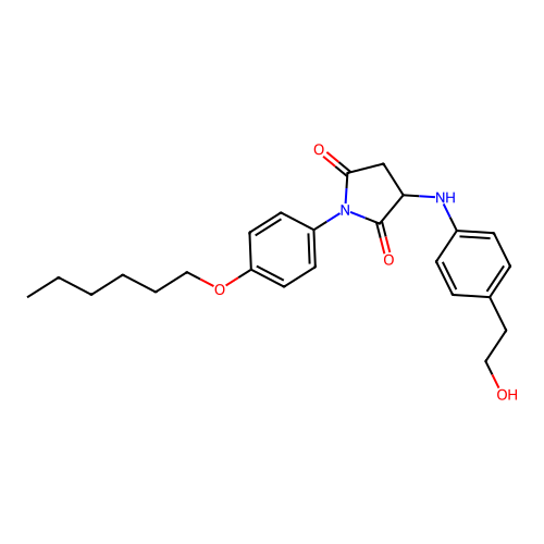 1-(4-(Hexyloxy)phenyl)-3-((4-(2-hydroxyethyl)phenyl)amino)pyrrolidine-2,5-dione structure