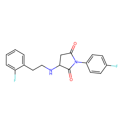 1-(4-Fluorophenyl)-3-{[2-(2-fluorophenyl)ethyl]amino}pyrrolidine-2,5-dione structure