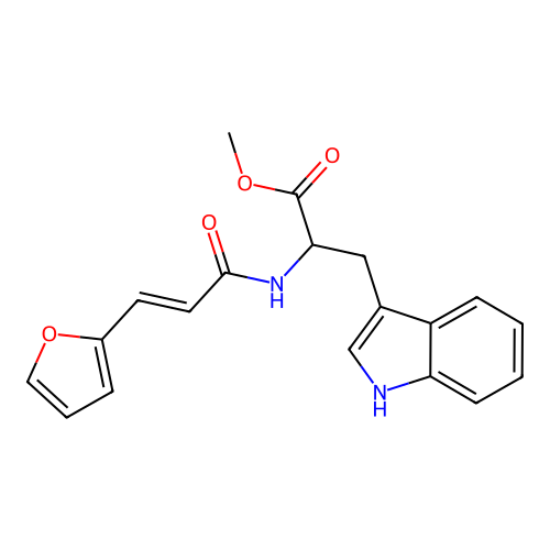 methyl 2-((2E)-3-(2-furyl)prop-2-enoylamino)-3-indol-3-ylpropanoate structure