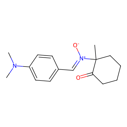 (Z)-N-(4-(dimethylamino)benzylidene)-1-methyl-2-oxocyclohexanamine oxide structure