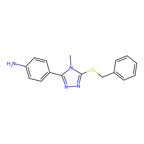 4-[5-(benzylsulfanyl)-4-methyl-4H-1,2,4-triazol-3-yl]aniline structure