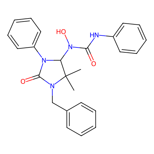 1-(1-Benzyl-5,5-dimethyl-2-oxo-3-phenylimidazolidin-4-yl)-1-hydroxy-3-phenylurea structure
