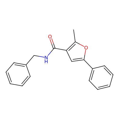 N-benzyl-2-methyl-5-phenylfuran-3-carboxamide structure