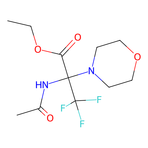 Ethyl 2-acetamido-3,3,3-trifluoro-2-morpholinopropionate structure